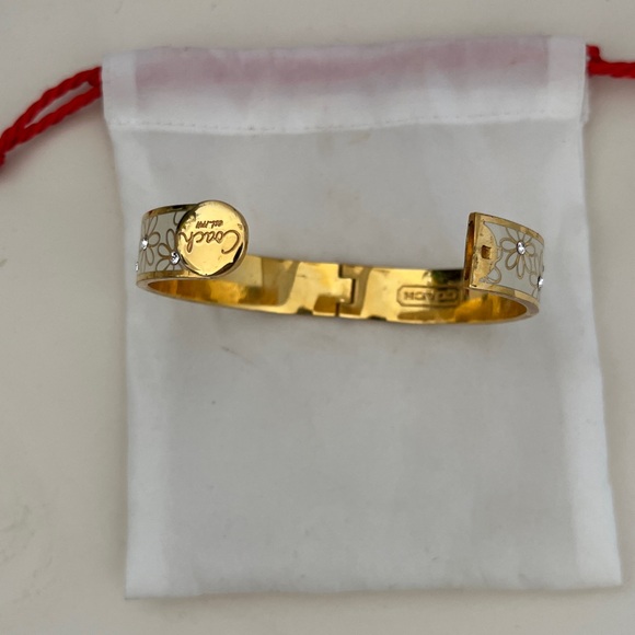 Coach Gold and Cream Floral Bangle - Picture 4 of 7